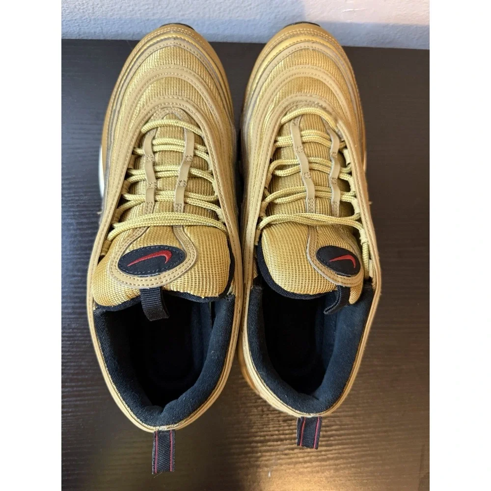 Men's Nike Air Max 97 OG Metallic Gold Golden Bullet Shoes Size 12 (DM0028-700)